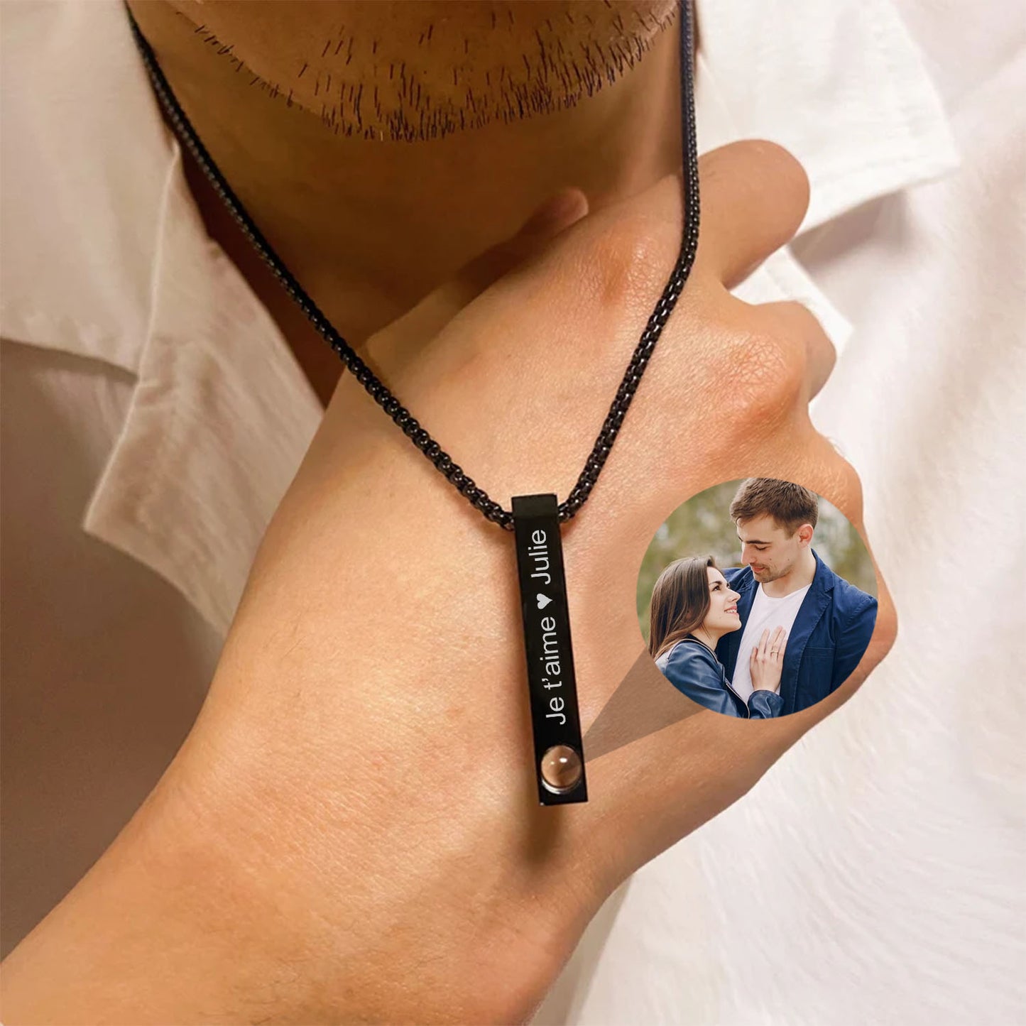 Collier Reflet d’Émotion avec Photo et Gravure Personnalisée