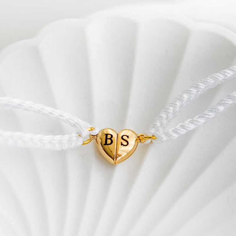 Bracelets Cœurs Magnétiques avec Gravure Personnalisée