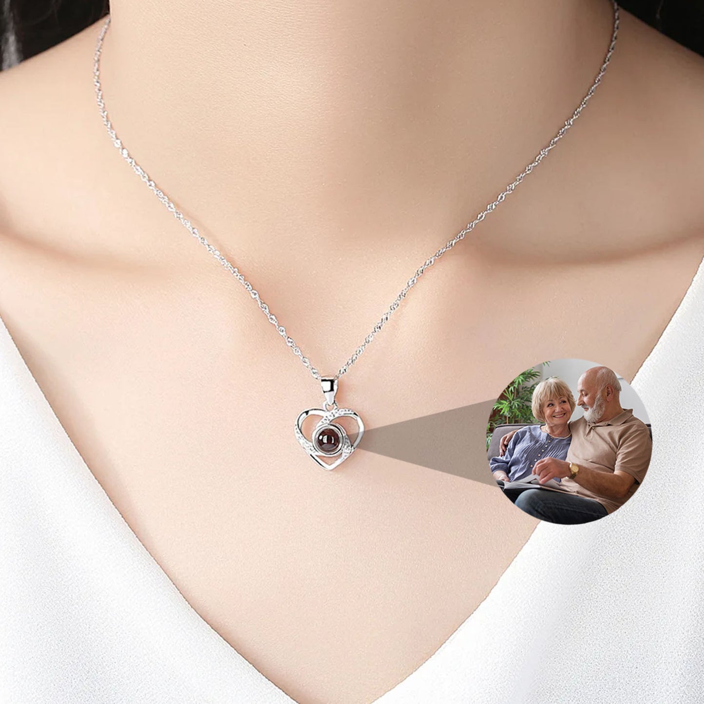 Collier Lumière du Cœur avec Photo Personnalisée
