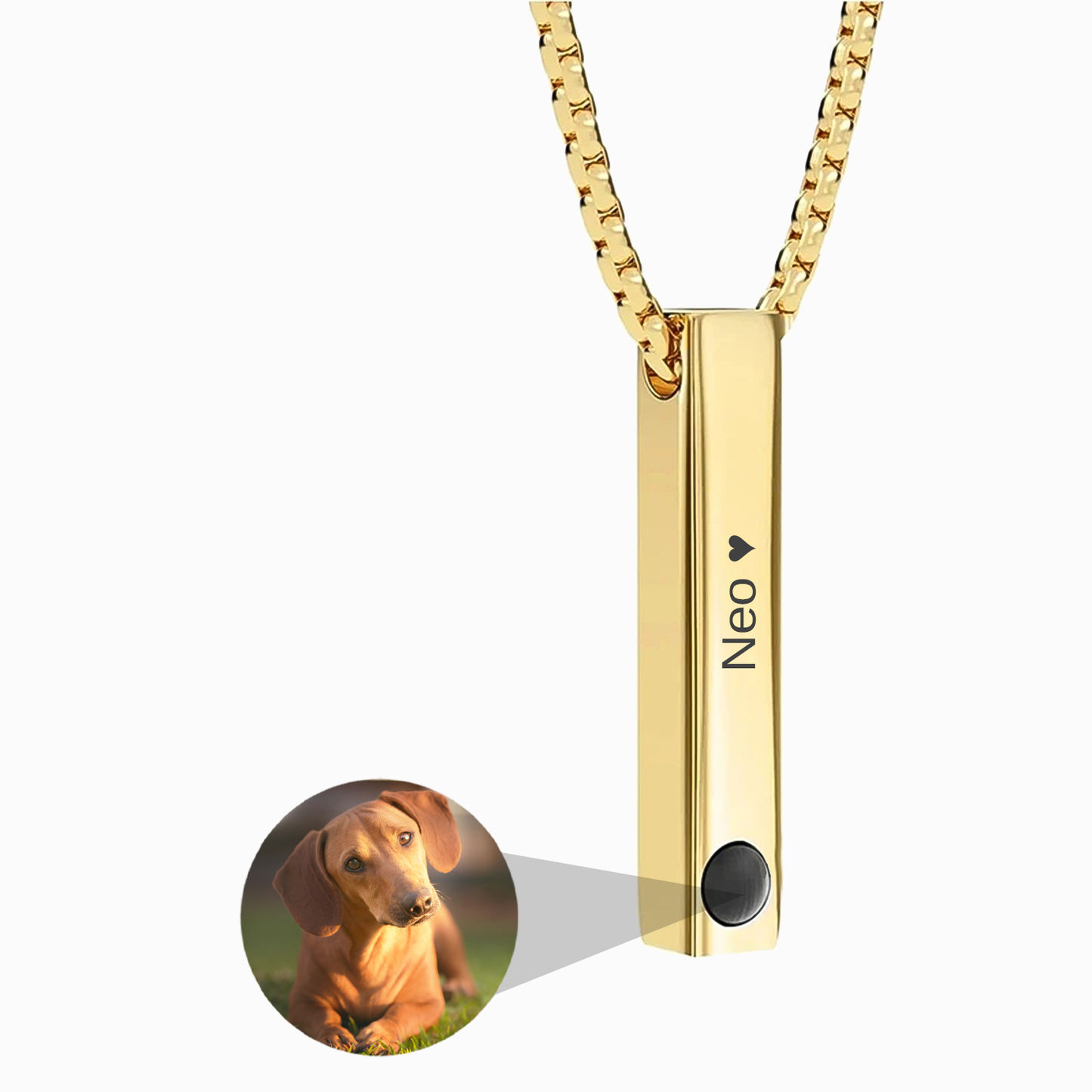 Collier Reflet d’Émotion avec Photo et Gravure Personnalisée