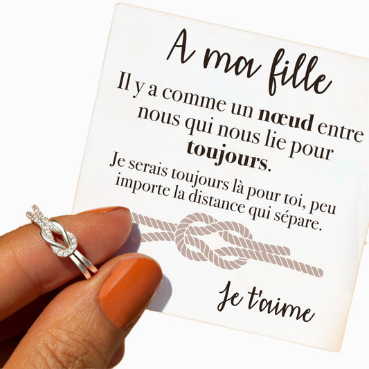 A ma Fille - Bague Nœud Plat