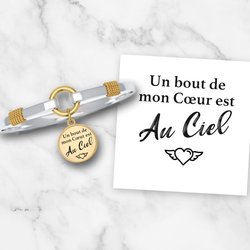Bracelet Médaillon - Un bout de mon cœur est au ciel