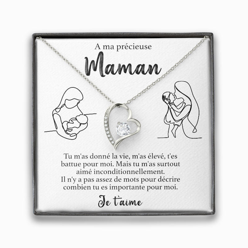 A ma Maman - Tu m'as donné la vie - Collier en Argent 925