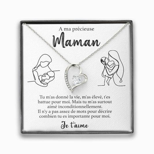 A ma Maman - Tu m'as donné la vie - Collier en Argent 925