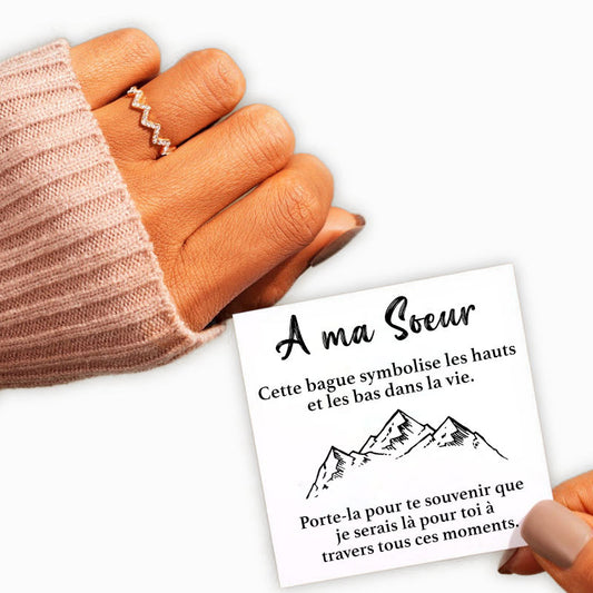 A ma Soeur - Je serai avec toi - Bague en Argent 925