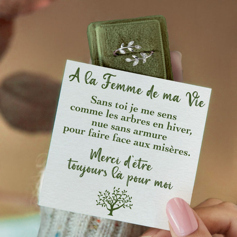 A la Femme de ma Vie - Bague Feuilles