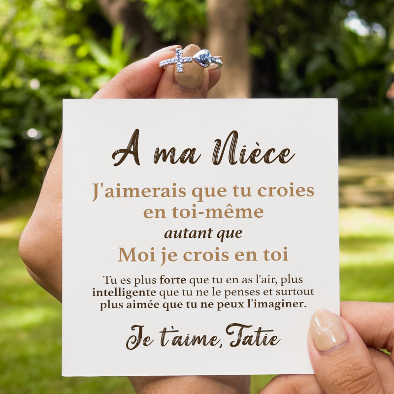 A ma Nièce - Je crois en Toi - Bague en Argent 925