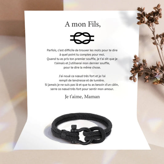 A mon Fils - Bracelet Nœud Marin