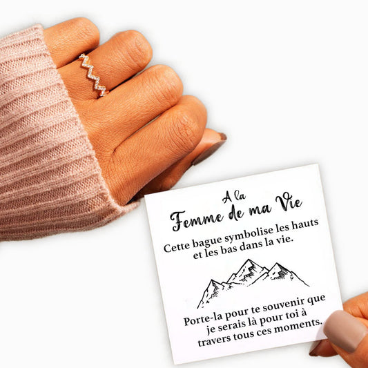 A la Femme de ma Vie - Je serais avec toi - Bague en Argent 925