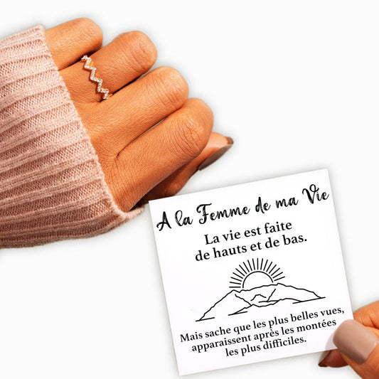 A la Femme de ma Vie - Sois forte - Bague en Argent 925