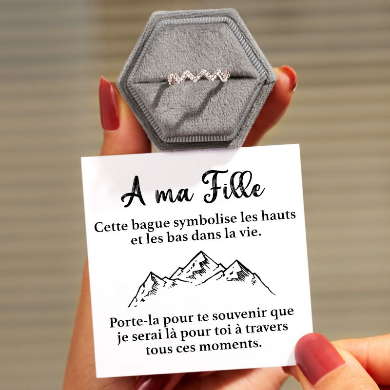 A ma Fille - Je serai avec toi - Bague en Argent 925