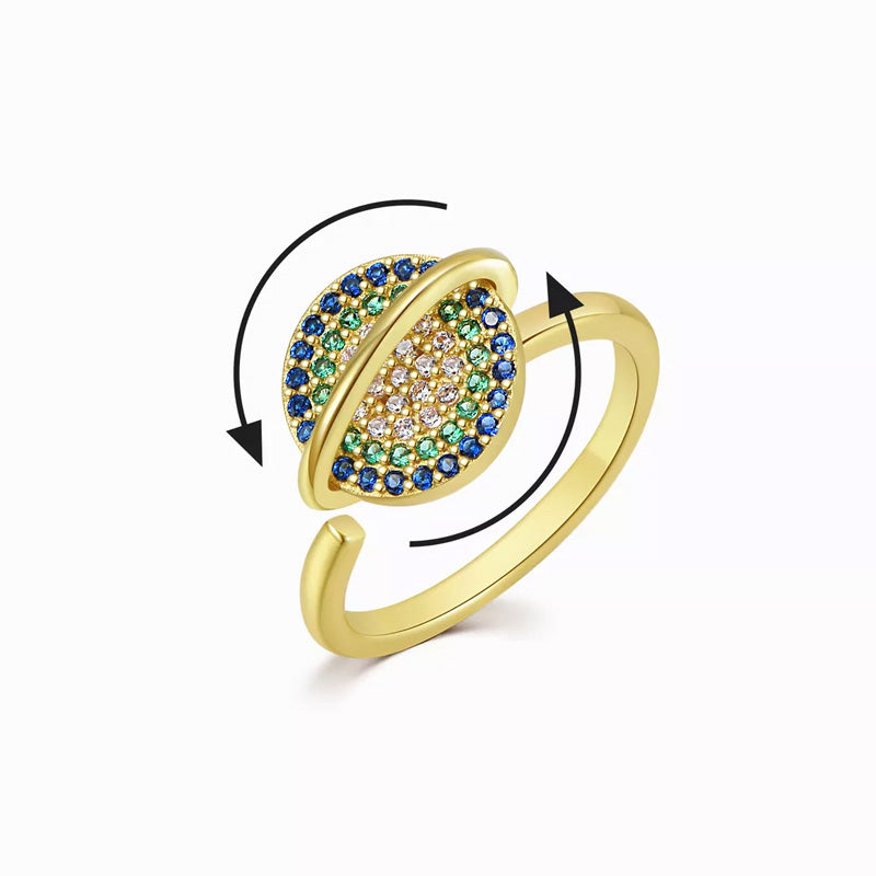 A ma Petite-Fille - Bague Planète Tournante - Bague Fidget Anti-anxiété