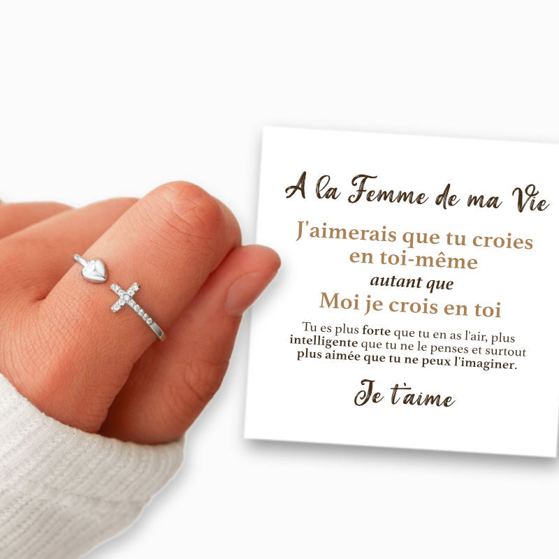 A la Femme de ma Vie - Je crois en Toi - Bague en Argent 925