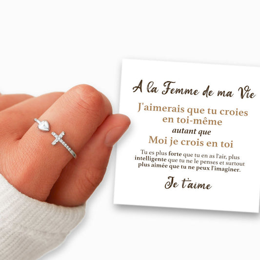 A la Femme de ma Vie - Je crois en Toi - Bague en Argent 925