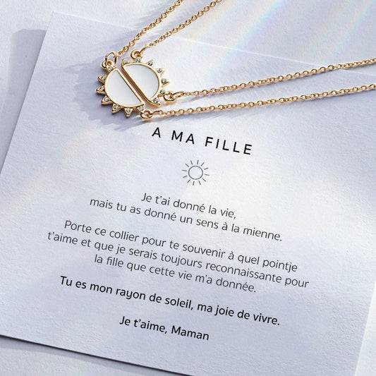 A ma Fille - Tu es mon Rayon de Soleil - Collier en argent 925