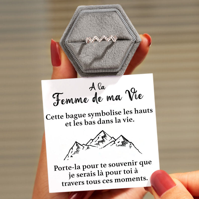 A la Femme de ma Vie - Je serais avec toi - Bague en Argent 925