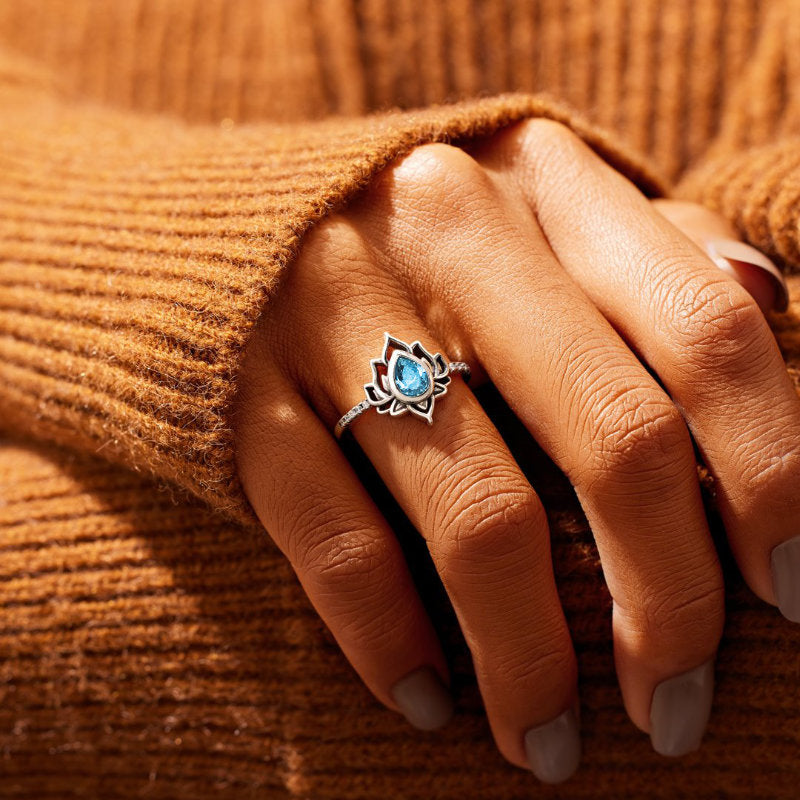 A ma Fille - Bague Lotus en argent 925