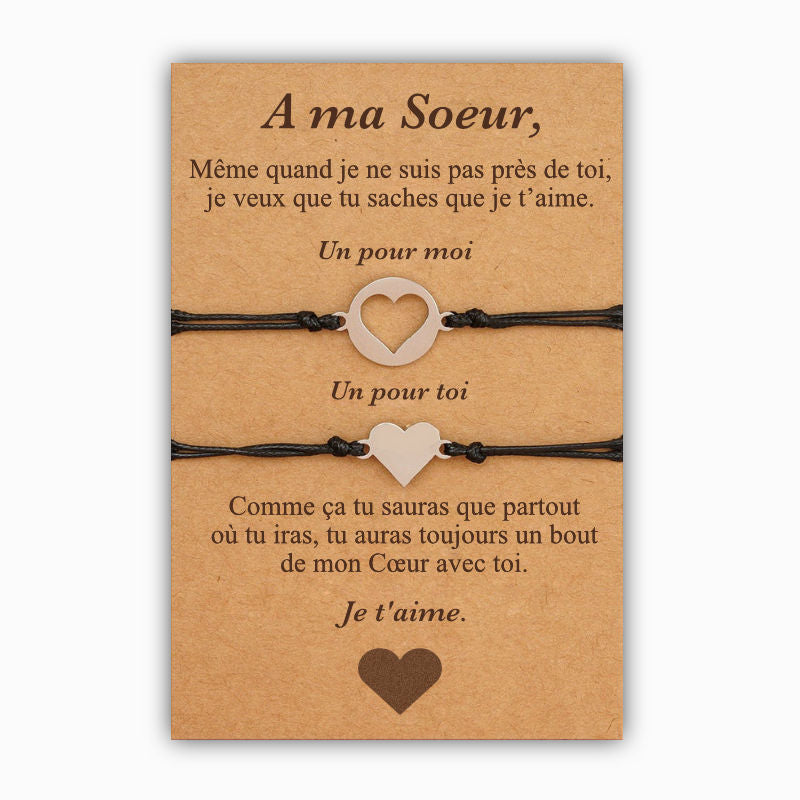 A ma Sœur - Bracelets Cœur