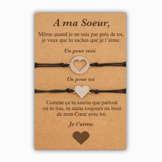 A ma Sœur - Bracelets Cœur