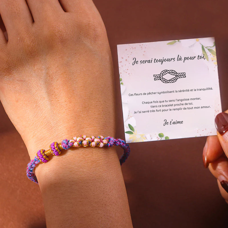 Bracelet à Nœud Fleurs de Pêcher