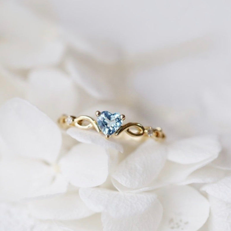 Bague Cœur - Bague Minimaliste avec pierre