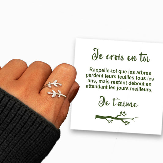Je crois en toi - Bague Feuilles