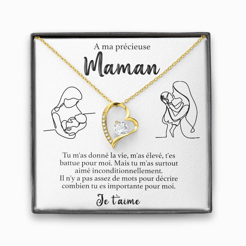 A ma Maman - Tu m'as donné la vie - Collier en Argent 925