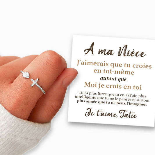 A ma Nièce - Je crois en Toi - Bague en Argent 925