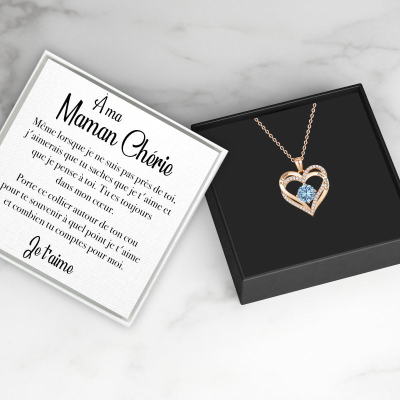 A ma Maman - Je t'aime pour toujours - Collier en Argent 925
