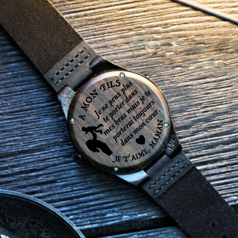 A mon Fils - Montre en Bois Gravée