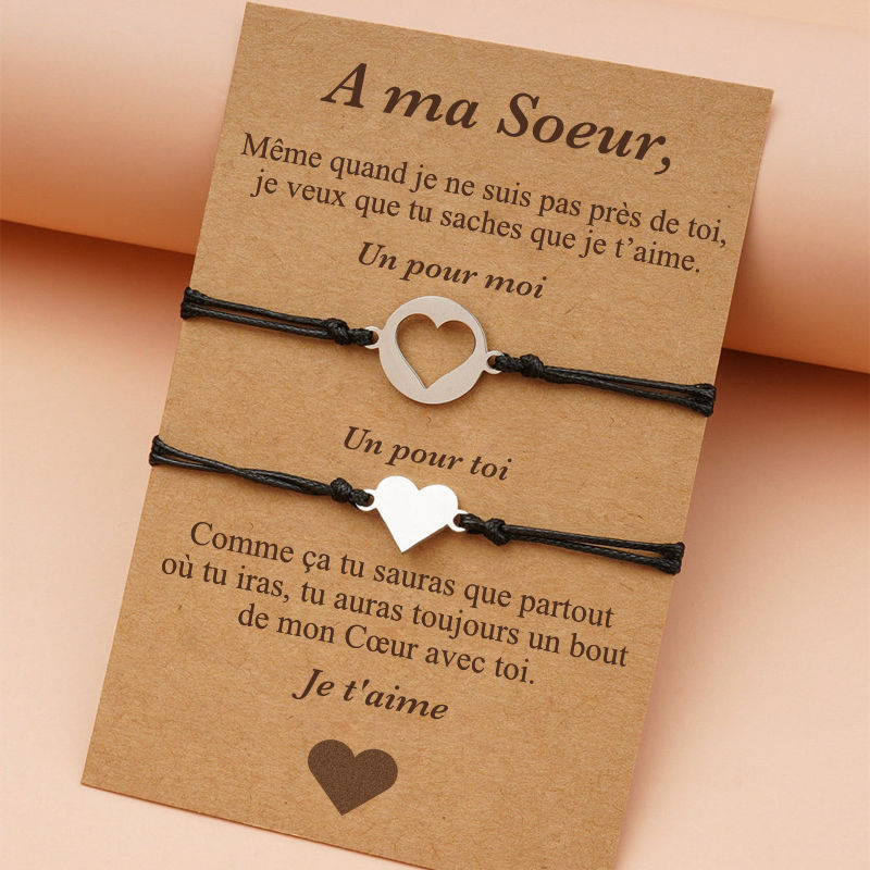 A ma Sœur - Bracelets Cœur