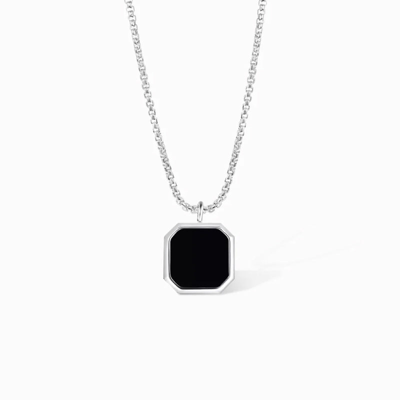 A mon Fils - Un Jour - Collier pour homme en Onyx Noir