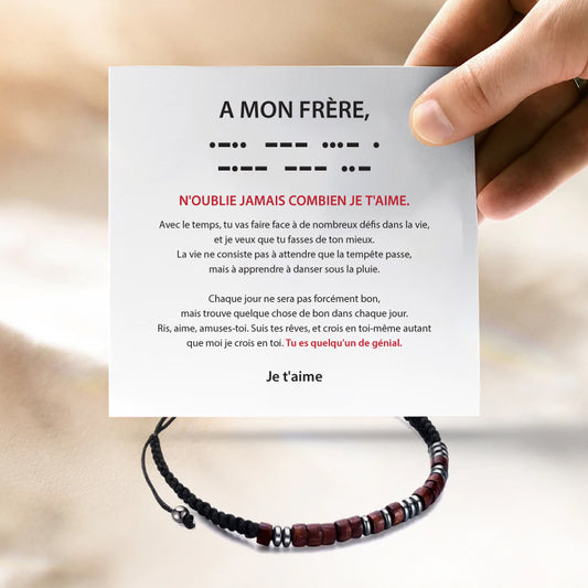 A mon Frère - Je t'aime - Bracelet Code Morse