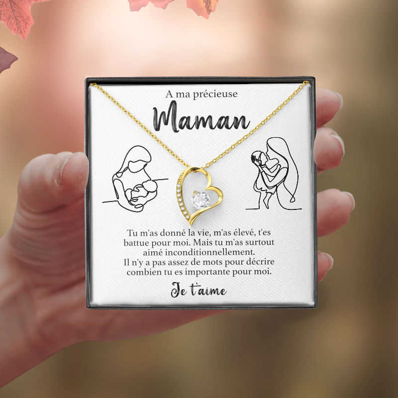 A ma Maman - Tu m'as donné la vie - Collier en Argent 925