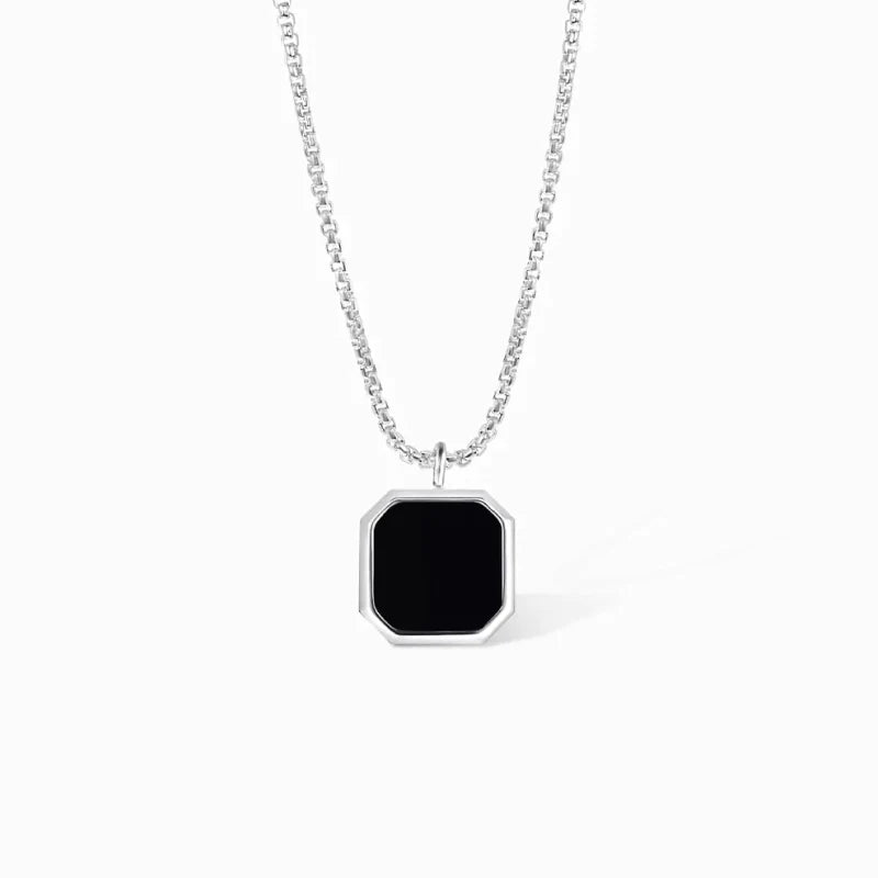 A mon Petit-Fils - Un Jour - Collier pour homme en Onyx Noir