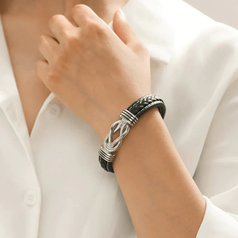 A mon Petit-Fils - Liés pour toujours - Bracelet en cuir tressé