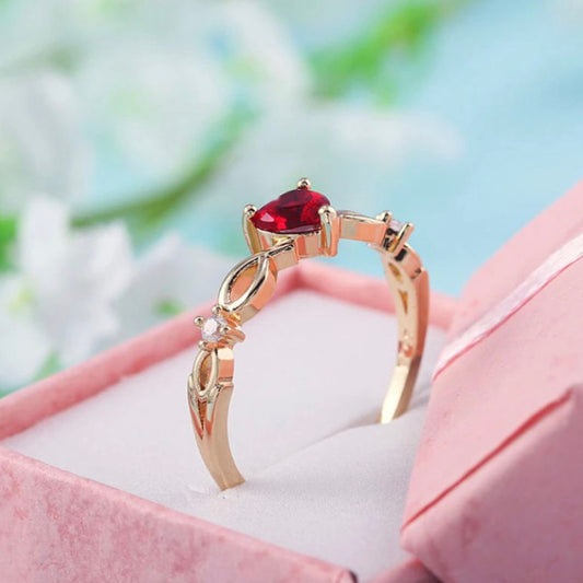 Bague Cœur - Bague Minimaliste avec pierre