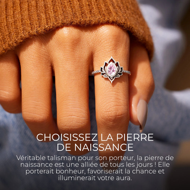 A ma Fille - Bague Lotus en argent 925