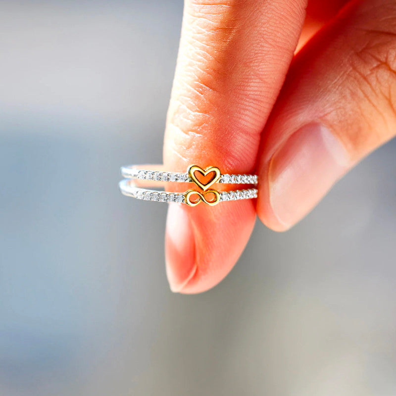 Bague Cœur infini - Paire de bagues en argent 925