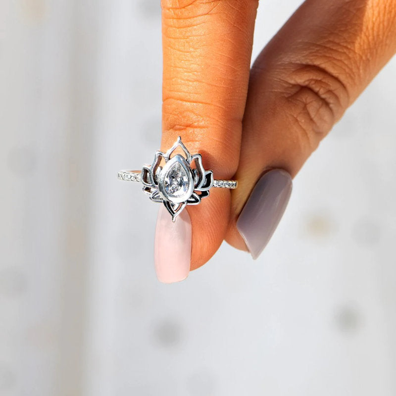 A ma Fille - Bague Lotus en argent 925
