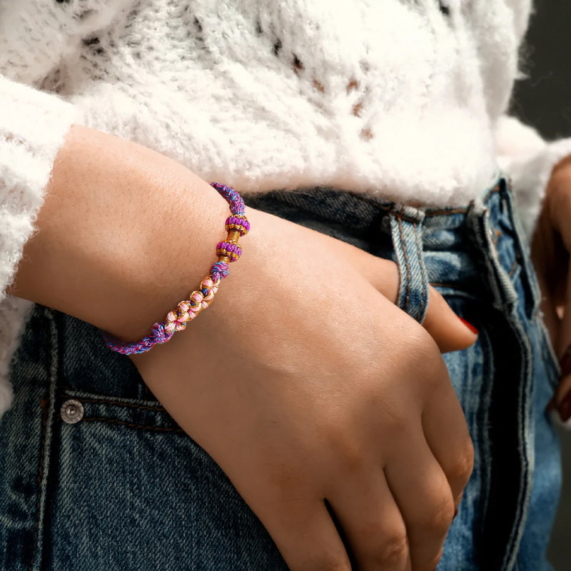 Bracelet à Nœud Fleurs de Pêcher