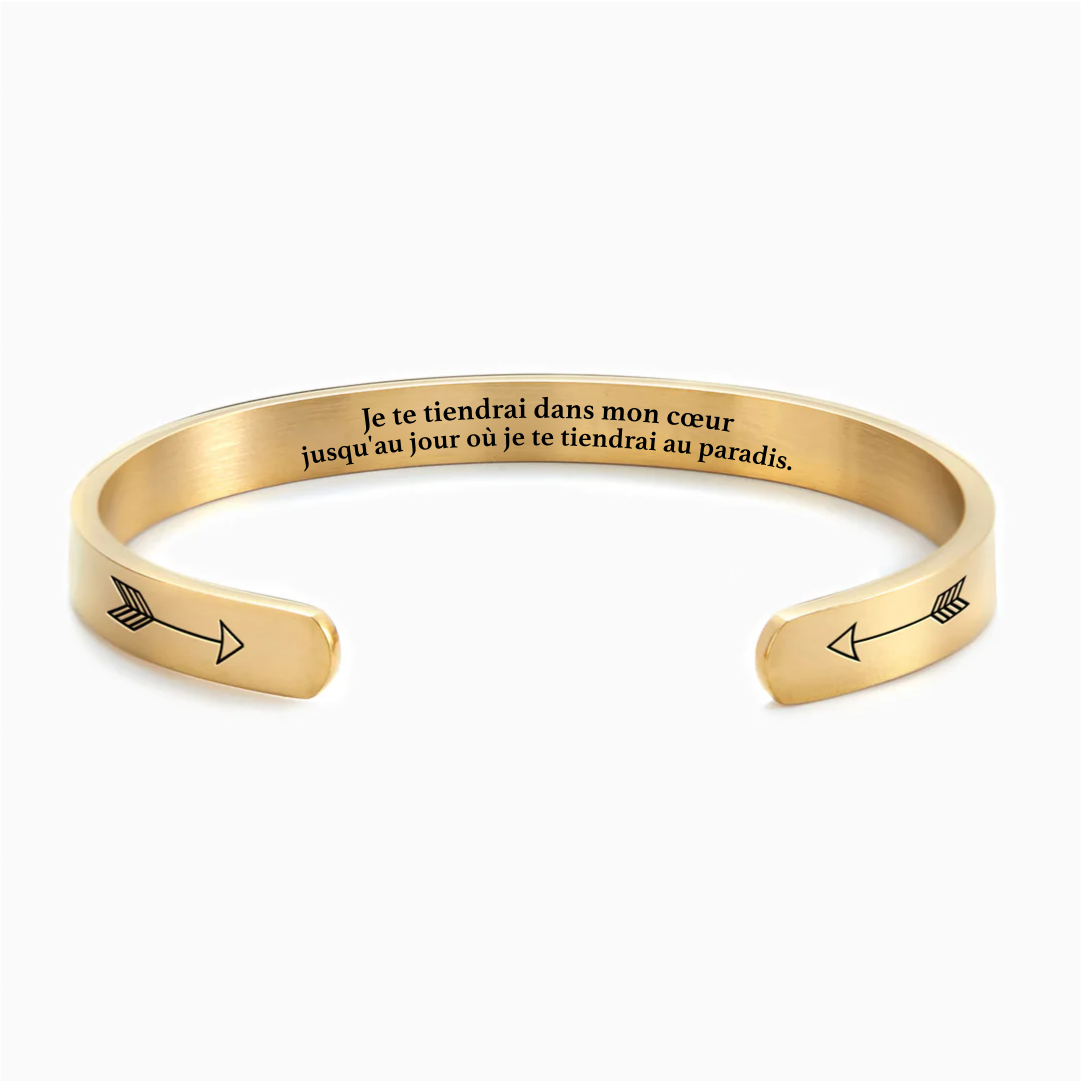 Je te tiendrai au paradis - Bracelet Message d'Amour