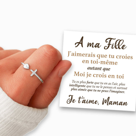 A ma Fille - Je crois en Toi - Bague en Argent 925