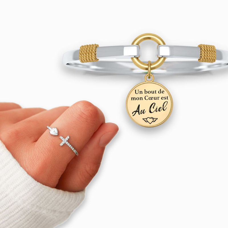 Bracelet Médaillon - Un bout de mon cœur est au ciel