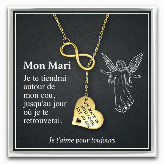 Mon Mari - Un Bout de mon Cœur est au Ciel - Collier Infinity