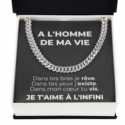 A l'Homme de ma Vie - Collier Amour Infini