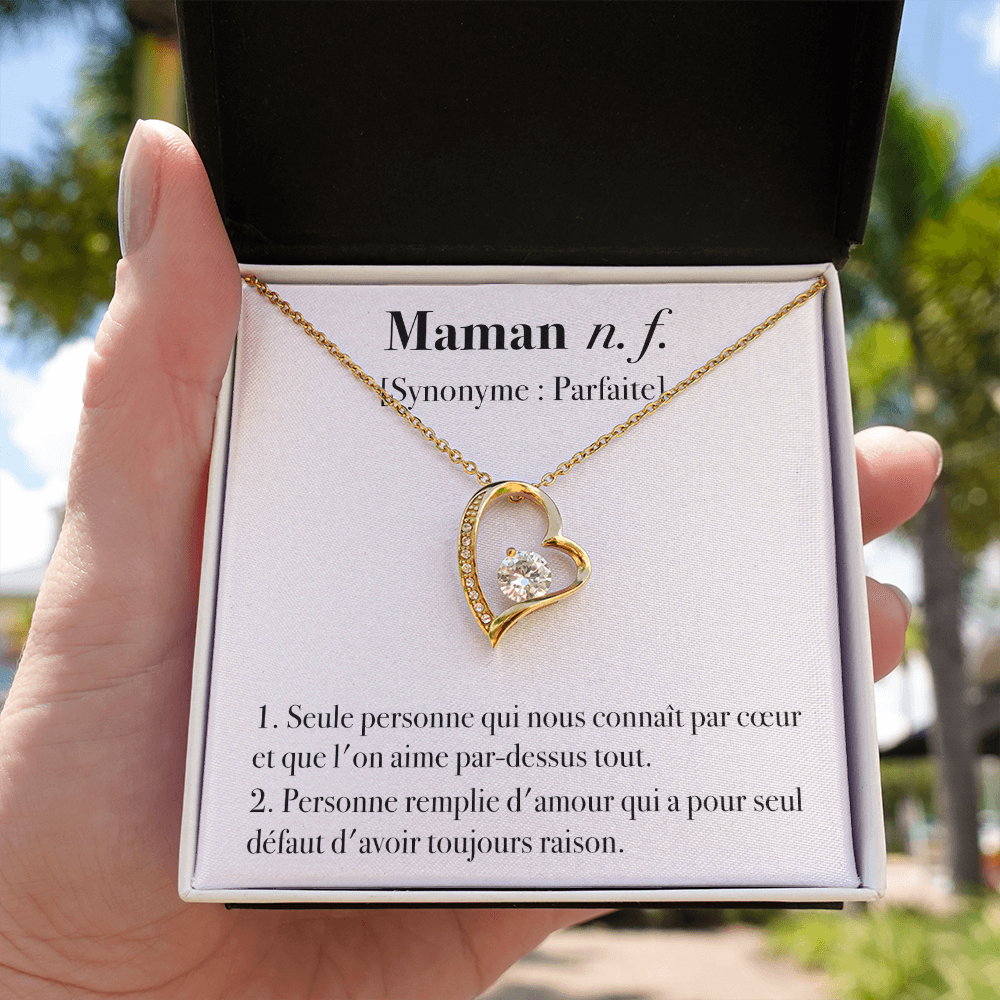 Définition d'une Maman - Collier Amour Eternel