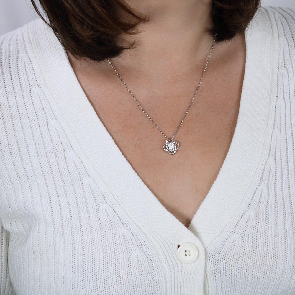 A ma Fille - Je serais là pour toi - Collier Nœud d'Amour