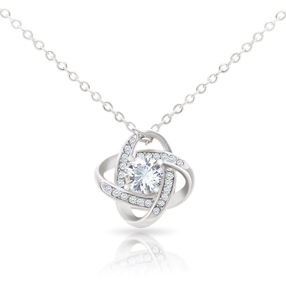 A ma Fille - Je serais là pour toi - Collier Nœud d'Amour