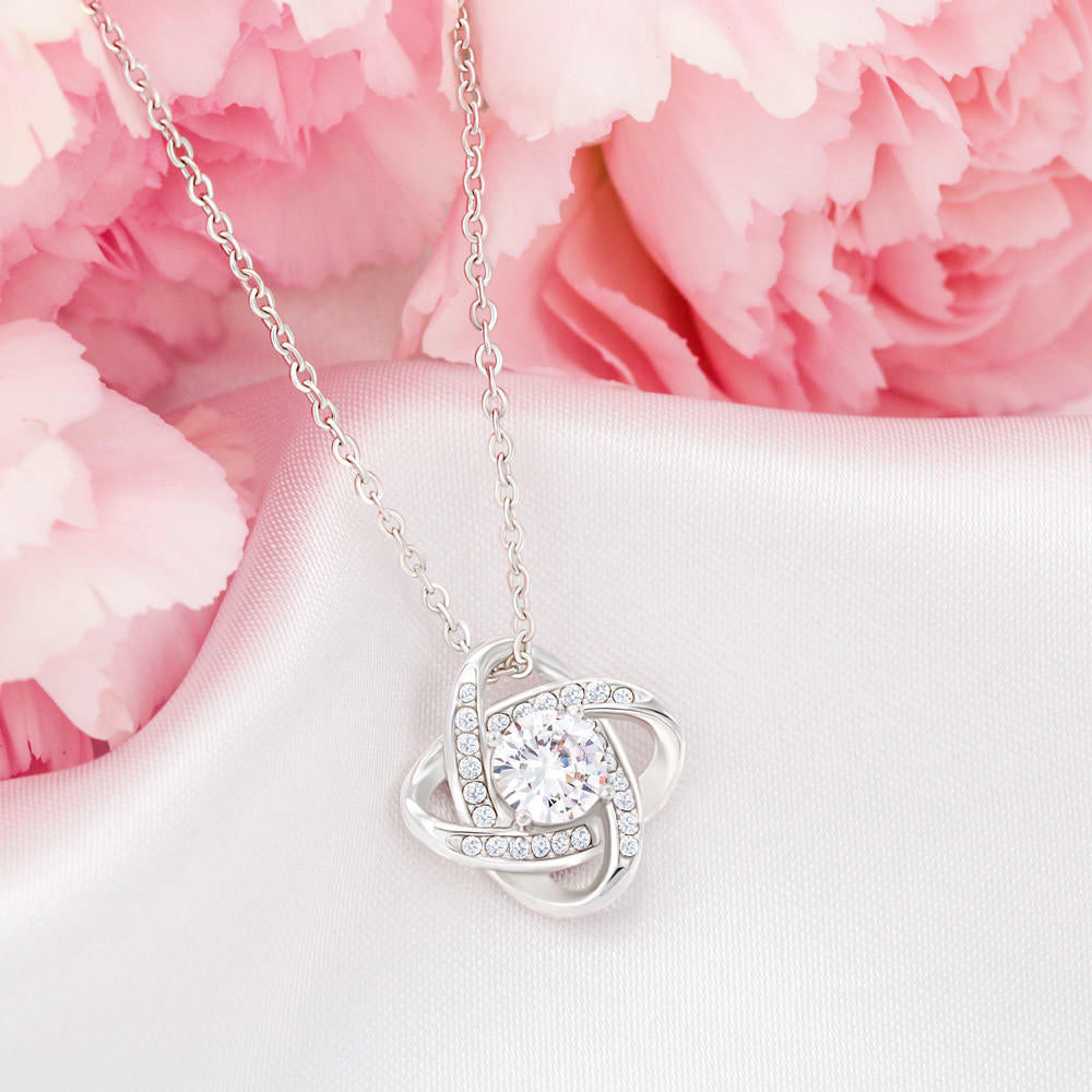 A ma Fille - Je serais là pour toi - Collier Nœud d'Amour